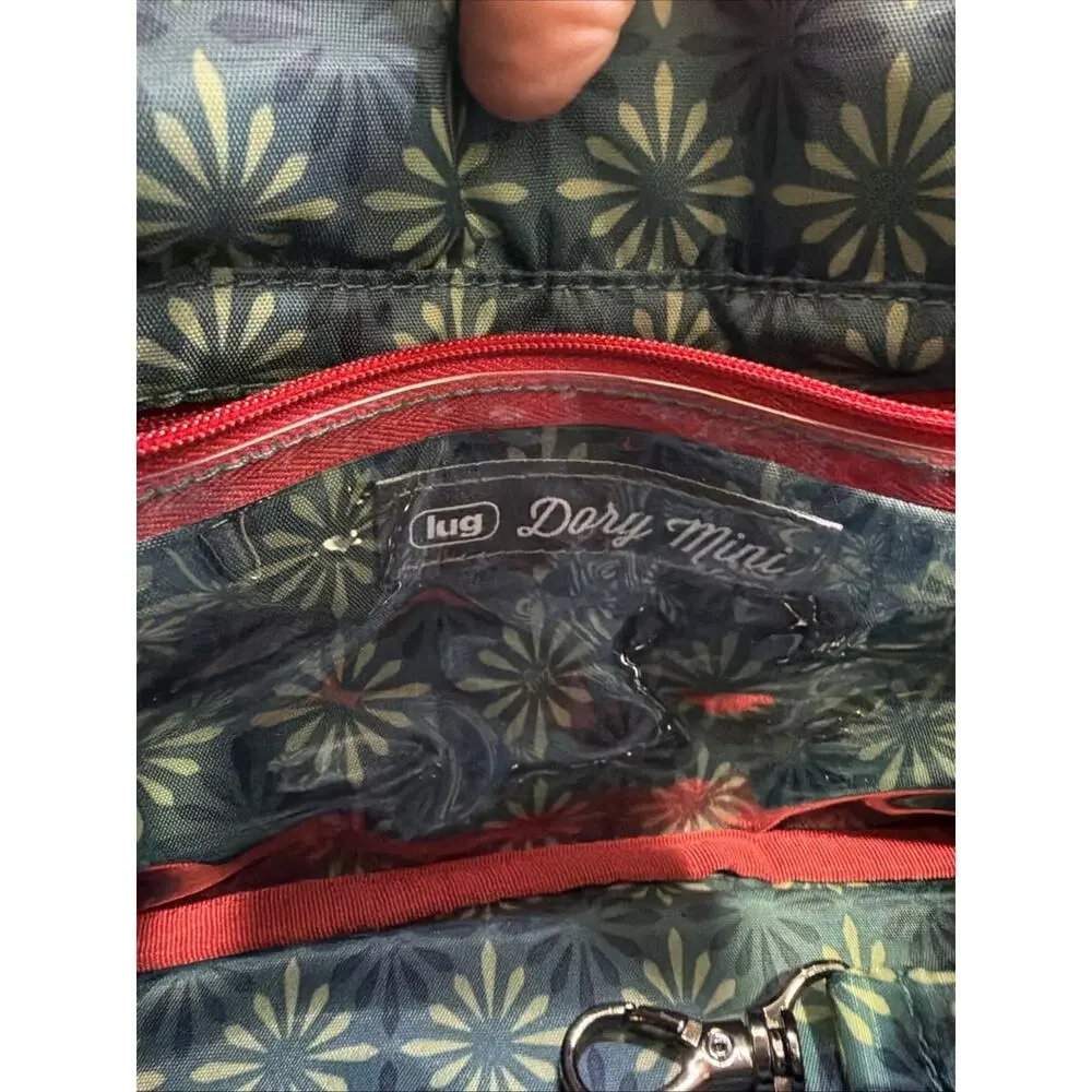 Lug Dory Mini Crossbody Bag Bouquet Red Floral Top Handle Travel Purse NWOT